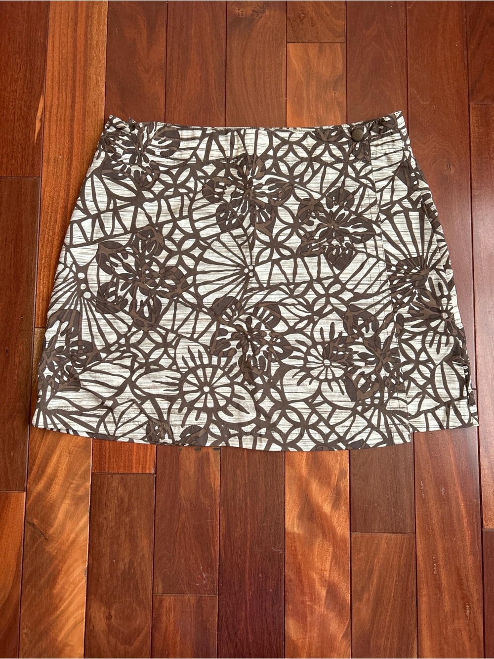 Brown and Cream Columbia Floral Athletic Skirt